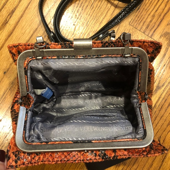 Vera Wang Clutch/Shoulder Bag - Small - Orange Snakeskin - Picture 3 of 4